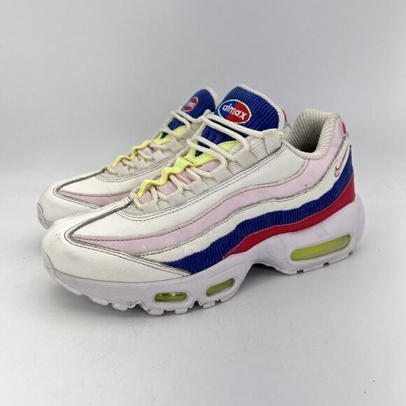 Nike Air Max 95 Se Panache White Red Blue Pink Women Shoes AQ4138-101 Size 8 - Picture 1 of 12